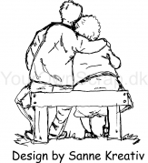 Ældre par på bænk